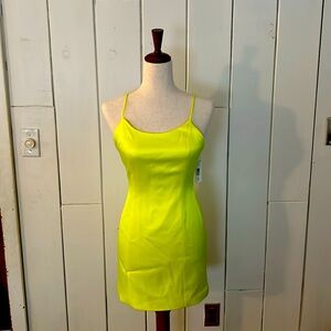 Alice and Olivia Neon Yellow mini dress